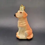 Yellow Labrador Retriever Glass Christmas Ornament 3.5"