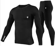 [Unbeatable] Polyester Spandex Men's Sports Running Set Compression Shirt + Pants Skin-Tight Long Sleeves Quick Dry Fitness Tracksuit Gym Yoga Suits