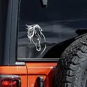 Art's Horse Head beautiful silhouette for car truck laptop macbook window decal sticker 8x4 inches white