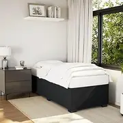 vidalXL Black Velvet Bed Frame - Single Bedstead/King Single Without Mattress, Modern Slatted Support Bed for Bedroom, 203 x 107 x 46 cm