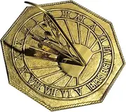 MEDIEVAL CRAFT Brass Classic Octagonal Sundial Gift Beauty and Style to Your Outdoor Sundial