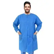 Medical Disposable Lab Coats for Adults XX Large Blue Lab Jackets 10 Pack