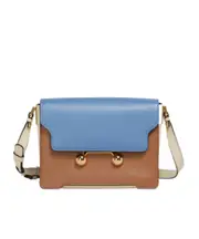 Marni Trunkaroo Medium Shoulder Bag One size Light blue, light brown and white