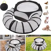 Small Animal Playpen with Toy Tunnel, Waterproof Pet Playpen Guinea Pig Cage Rabbit Cage Breathable Tent Yard Fence with Top Cover Cat Outdoor Enclosure Bunny Cage Indoor for Hamster, Ferret, Hedgehog