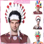 NAV 羽毛頭帶印度頭飾羽毛髮帶頭飾美國原住民服裝配飾成人兒童