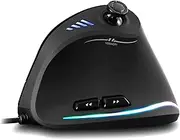 QWQJ Vertical Gaming Corded Ergonomic Joystick Programmable Adjustable 10000DPI Gaming for PC/Laptop/Desktop