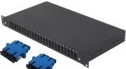 Fiber Optic Patch Panel,1U,Rackmount,24 Port Loaded SC Duplex SM-9532