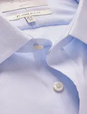 Hawes & Curtis Non-Iron Blue & White Slim Shirt Size: 17" collar, 36" sleeve