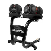 Powertrain Adjustable Dumbbells Set Home Gym Exercise Free Weights 48kg with Stand (Red)