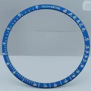 38.5mm Aluminum Alloy Blue Ring+White Font Watch Bezel for Omega Speedmaster