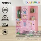 SOGA 10 Cubes Pink Castle Design Storage DIY Shelves Cupboard Wardrobe Organiser