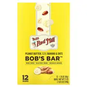 Bob's Red Mill, Bob's Bar™, Peanut Butter, Banana & Oats, 12 Bars, 1.76 oz (50 g) Each