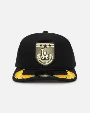 [New Era] New Era Los Angeles Dodgers 'Military Patch' Pre-curved Golfer Snapback Black - Size ONE ONE Black