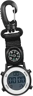 SUPVOX Multi-Function Wall Watch Clip Pocket Chain Hanging Watch Mechanical Pocket Watch Carabiner Watch Smartwatch Hiking Watch Outdoor Fob Watch Stop Watches Retractable Black Nylon