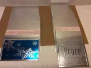 HOLIDAY GIFT TAGS New TWO STYLES 7 BLUE SNOWFLAKES and 4 SILVER "PEACE" TAGS
