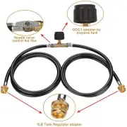 5FT 2 Way Y Splitter CGA Propane Tank Converter Adapter Hose, Assembly Replaceme