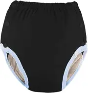kokiya Adult Cloth Diaper Washable Nappy Cover Leak Protection Incontinence Underwear for Old Man Durable Waist 66-100cm, Black