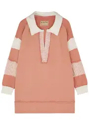 Free People Clean Prep Striped Cotton Polo top - Pink - S (UK 8-10 / S) S (UK 8-10 / S)