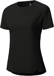 [BGOWATU] Women's Workout Short Sleeve Running Shirts Active Wear Tops Quick Dry Lightweight Training Rash Guard Tops, Black, Small