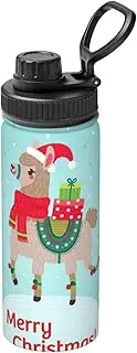 Xmas Llama Camping Hiking Hydration Flask,Stainless Steel Outdoor Water Bottle,Double Walled Insulated