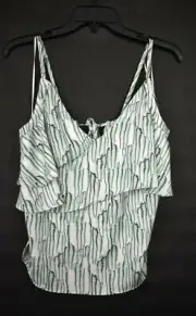 Topshop Womens Idol V-Neck Sleeveless White Vine Print Flowy Cami Top 8