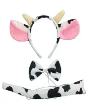 3pcs Cow Headband Tie Tail Set