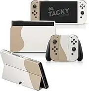 Tacky Design Beige Colorwave skin for Nintendo Switch OLED Skin - Vinyl 3M color blocking Nintendo Switch OLED Stickers set - Switch OLED Skin for Console, Dock, Joy Con - Decal Full Wrap