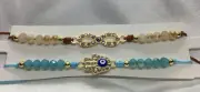2 PC Evil Eye Bracelets Set Jewelry Unisex Bead Charm String Knot Bracelet 1718