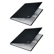2x Leitz PP Recycle A4 Non-Refillable 40-Pocket Display Book File Organiser BLK