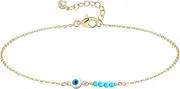 [Mevecco] Anklet for Women Gold Chain 14K Gold Plated Dainty Boho Beach Summer Simple Foot Jewelry Ankle Bracelet for Girls