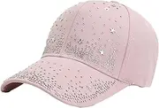 [Generic] 2025 Sparkling Rhinestones Baseball Cap for Women Fashion Hip Hop Hat Adjustable Trucker Sun Hat Casual Running Caps