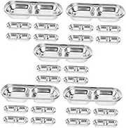 ULTECHNOVO 5sets 304 Stainless Steel Seasoning Dishes Sushi Dipping Bowl Lid Dipping Sauce Bowls for Condiments Small Plates for Appetizers 5pcs*5