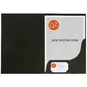 Marbig A4 Presentation Folder Leathergrain Black 20 Pack