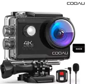 COOAU Action Camera 20MP 4K Ultra HD Underwater Waterproof Sports DV W/ 64G Card