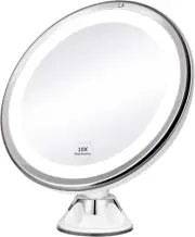KEDSUM 7.8 Inch 10X Magnifying Makeup Mirror with Lights, Dimmable Lighted Ma...
