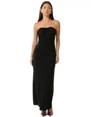 [Forever New] Freesia Ruched Column Dress in Black