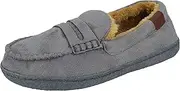 [Yinka Shoes] Boys Kids Faux Suede Slip On Warm Sherpa Fleece Lined Moccasin Slippers