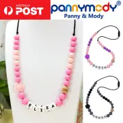 Personalised Name Kids Jewellery Sensory Chew Necklace Autism ADHD Nail Biting