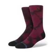 Stance NBA Logoman Crewsocks L (9-13) Maroon Tie Dye Basketball Casual NEW