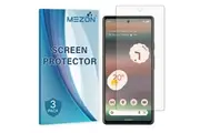 [Set of 3] Google Pixel 6a (6.1") Premium Clear Edge-to-Edge Full Coverage Hydrogel Screen Protector Film by MEZON (Pixel 6a, Hydrogel)