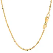 10k Yellow Gold Singapore Chain Necklace, 1.7mm