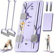Pilates Reformer Set, Foldable Pilates Board with Lbow Support and Resistance Bands, Smart Timing, Anti-Slip Pads, Reformer Pilates Machine Abdominal Board Workout Equipment for Home
