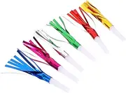 FUNNETOYU 24Pcs Glitter Fringed Party Whistles Blowouts Noise Maker for Birthday Party Favors for Celebrations Weddings Festive Events