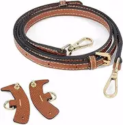 [Kintiva] Leather Bag Shoulder Strap, Crossbody Straps for Mini Pouch (Brown& Gold)