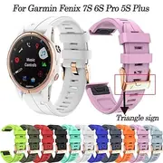 Watch Band for Garmin Fenix 7S Pro 6S 5S Plus Epix Pro 42mm Approach S70 42mm Instinct 2S Descent Mk2S D2 Delta S 20mm Silicone Replacement Strap 20mm Adjusta