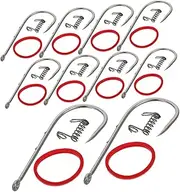 10pcs Spring Fixed Fishing Hooks for Live Shrimp Barbed Carbon Steel Lures for Saltwater Freshwater Fishing Versatile Durable Worm Hooks for Enhanced Catch Success