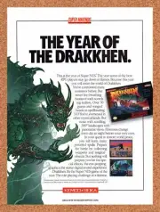 1991 Drakkhen SNES Original Advertisement / Retro Wall Art v2