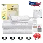 Elegant 4-Piece Polka Dot Sheet Set for King Size Bed - 400 Thread Count