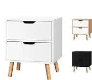 ALFORDSON Bedside Table 40 x 30 x 51cm, 2-Drawer Wooden Nightstand Cabinet for Hallway, Bedroom and Living Room, Organiser Storage Side Chest Table for Sofa, White Color
