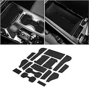 YUJIANQ Center Console Liner Mats for Lexus NX 2022-2025 L Accessories Door Slot Mat for 2022-2025 NX250 NX350 NX350H NX450H Cup Holder Insert, Door Pocket Liners 16-PCS/Set (Black)